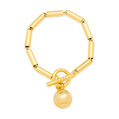 Oval & Paper Clip Bracelet - Gold