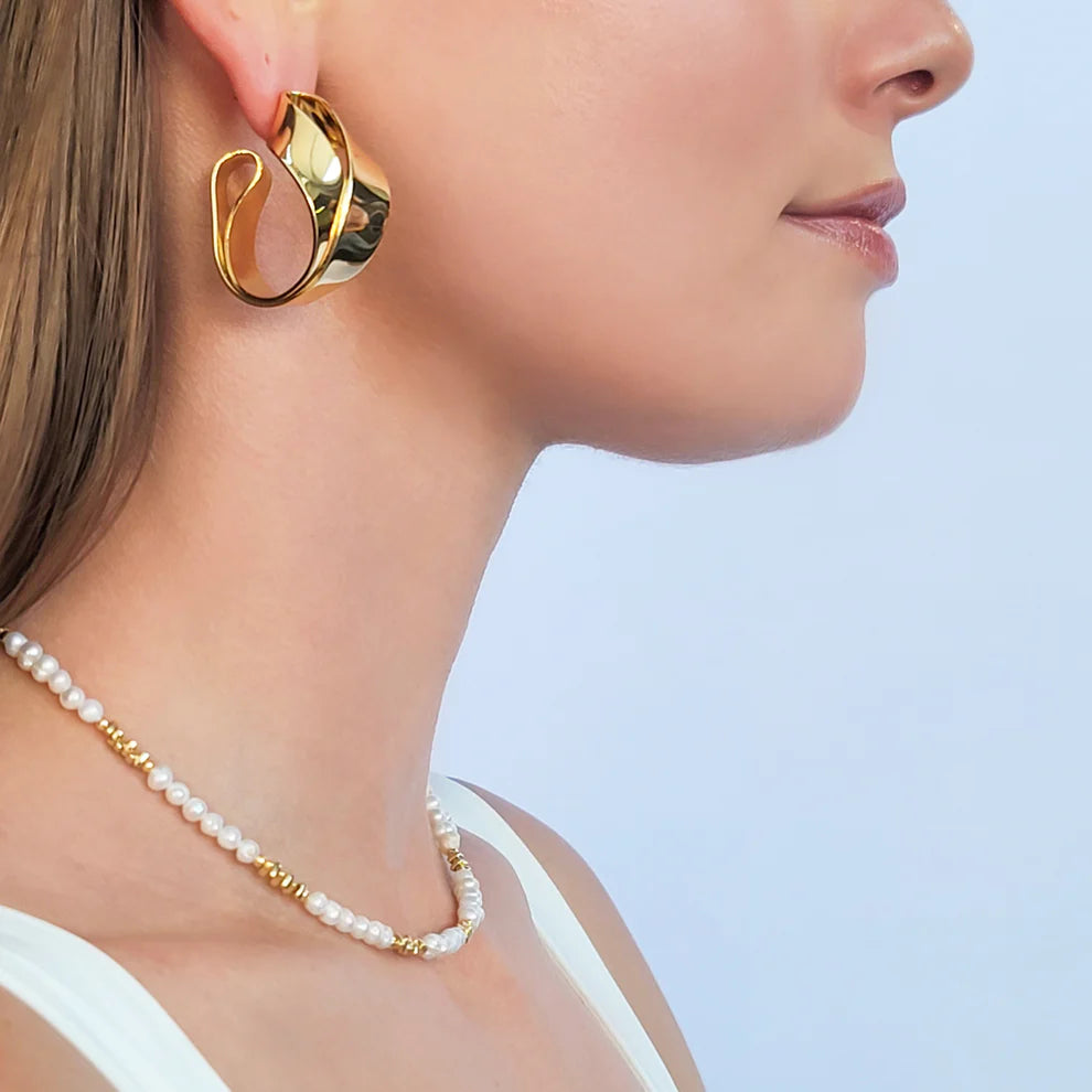 Looped Hoop Earrings - Rhodium