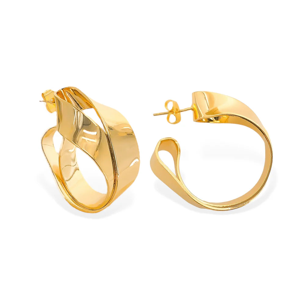 Looped Hoop Earrings -Gold