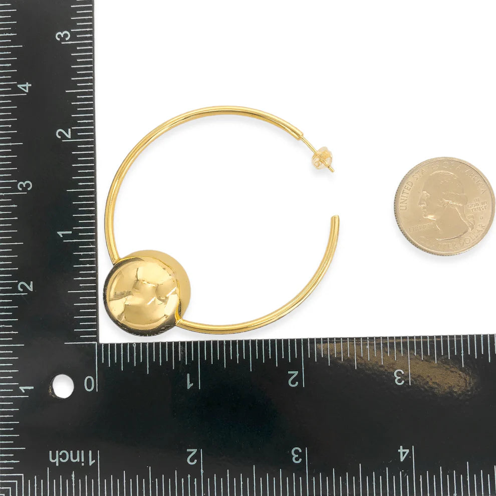 Hoop Ball Charm Earrings