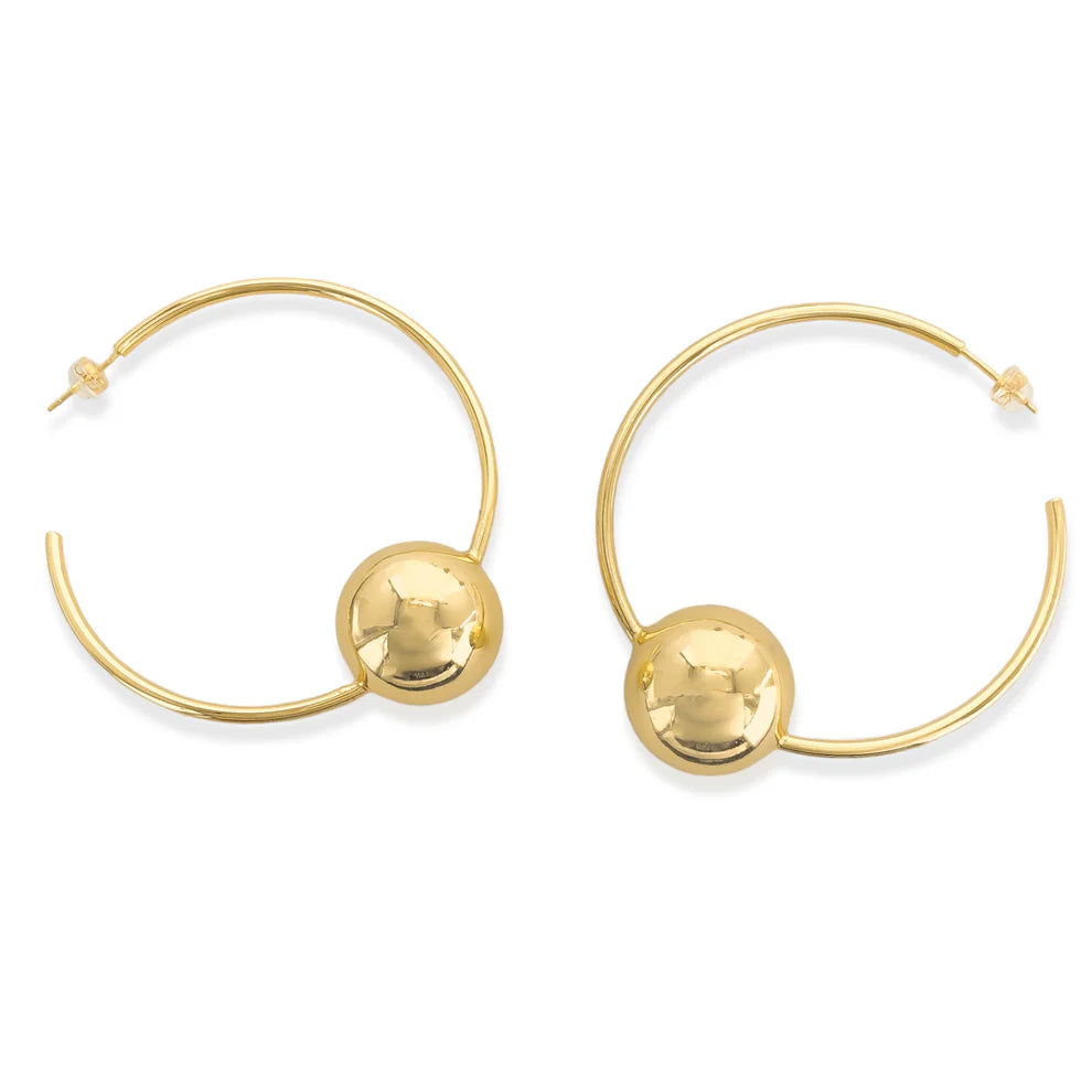 Hoop Ball Charm Earrings