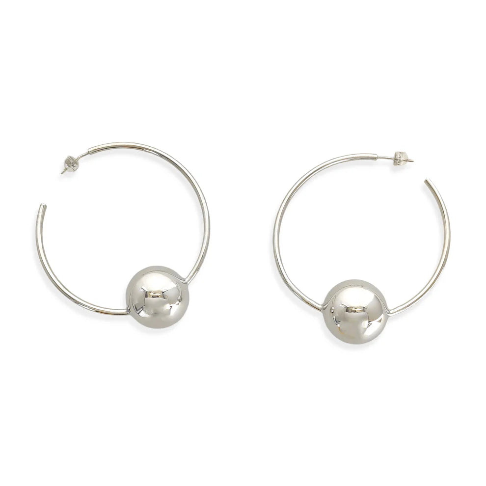 Hoop Ball Charm Earrings