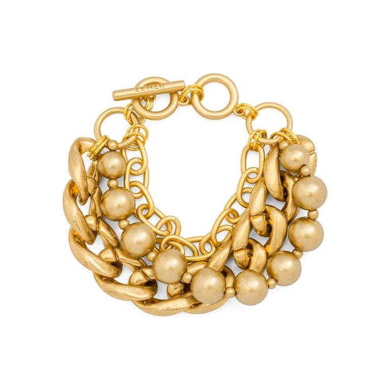 Mixed Media Bracelet - Matte Gold