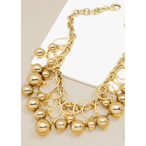 Hammered Medallion Collar Necklace - Gold