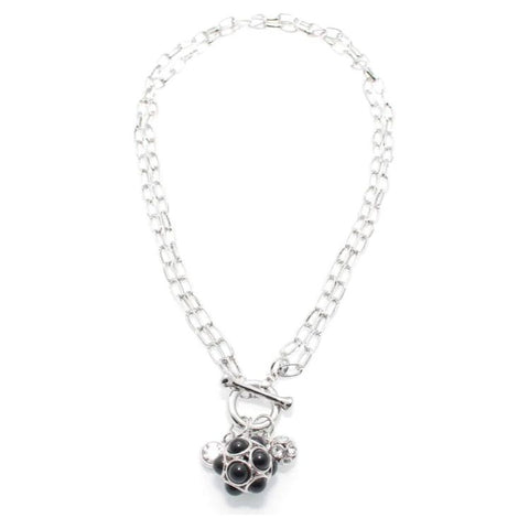 Beaded Collar Necklace - Silver