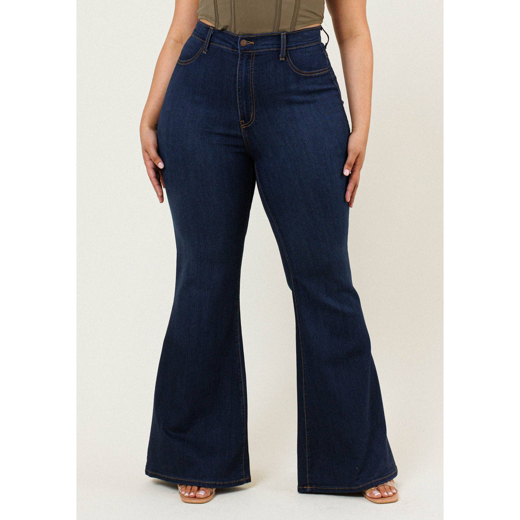 Curve Appeal High-Waisted Flare Jeans - Plus