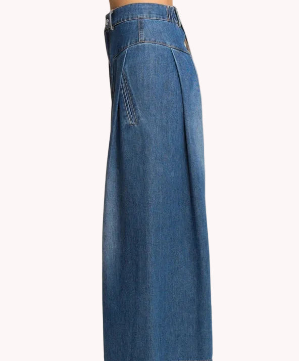 Denim Drama Wide-Leg Pants