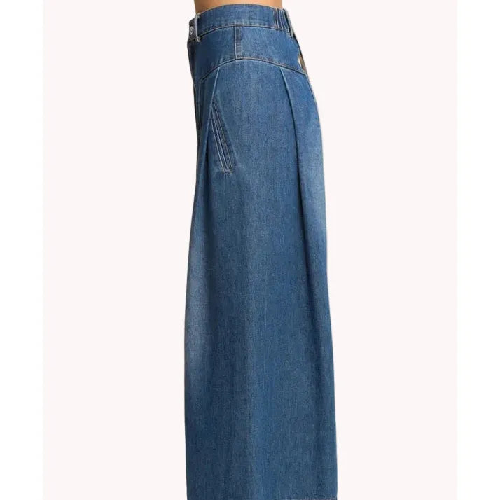 Denim Drama Wide-Leg Pants