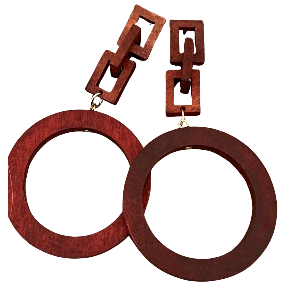 Red Wooden Earrings