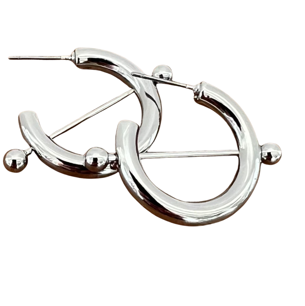 Bar Hoop Earrings - Silver
