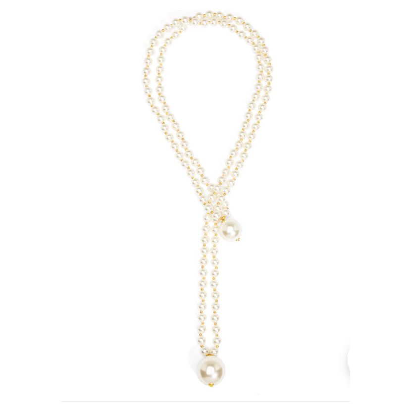 Double Loop Pearl Necklace