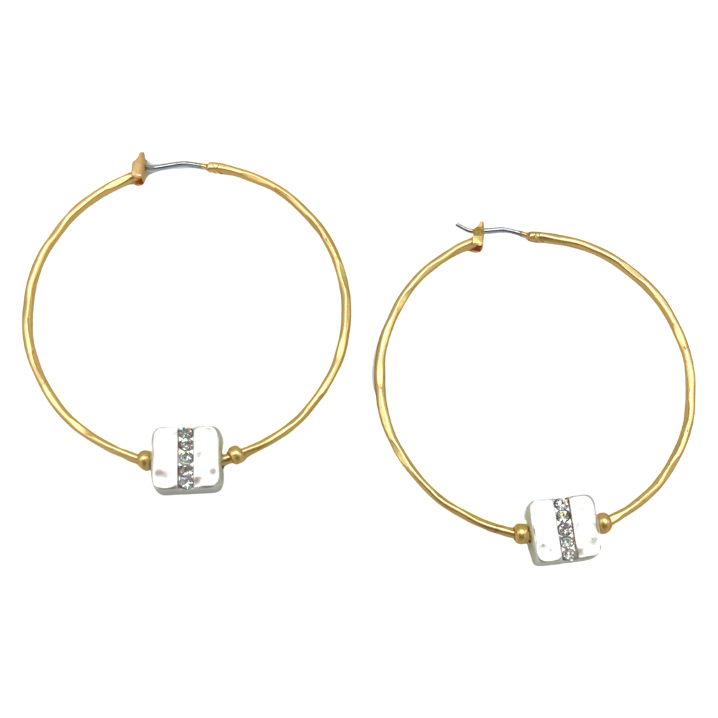 Square Bling Earrings - Gold