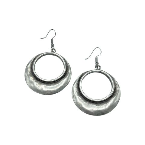 Hoop Line Earrings - Silver