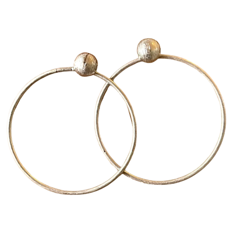 Hoop Ball Charm Earring - Gold