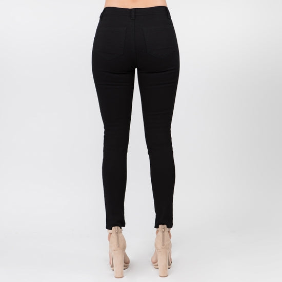 Black Sliced Skinny Jeans