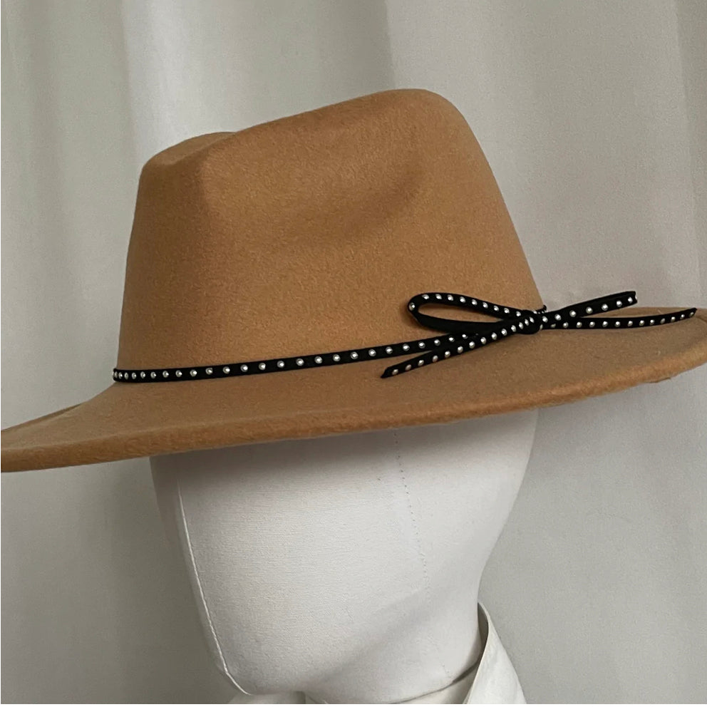 Studded Bolero Hat-Camel