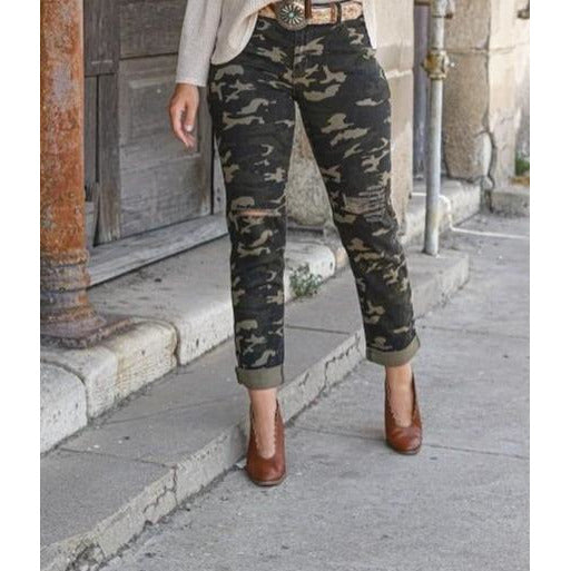 Distressed Camo Pant