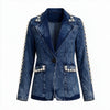 Pearls & Power Denim Blazer