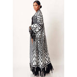Chevron Chic Fringe Kimono Coat