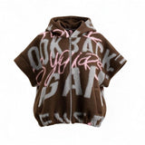 Street Chic Hooded Vest - Brown