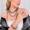 Square Chain Necklace - Rhodium