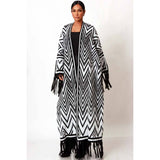 Chevron Chic Fringe Kimono Coat
