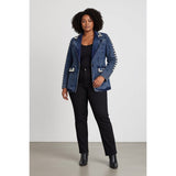 Pearls & Power Denim Blazer