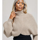 Cropped Knit Sweater - Oatmeal