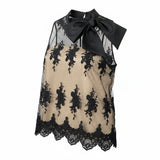 Sheer Elegance Neck-Tie Top
