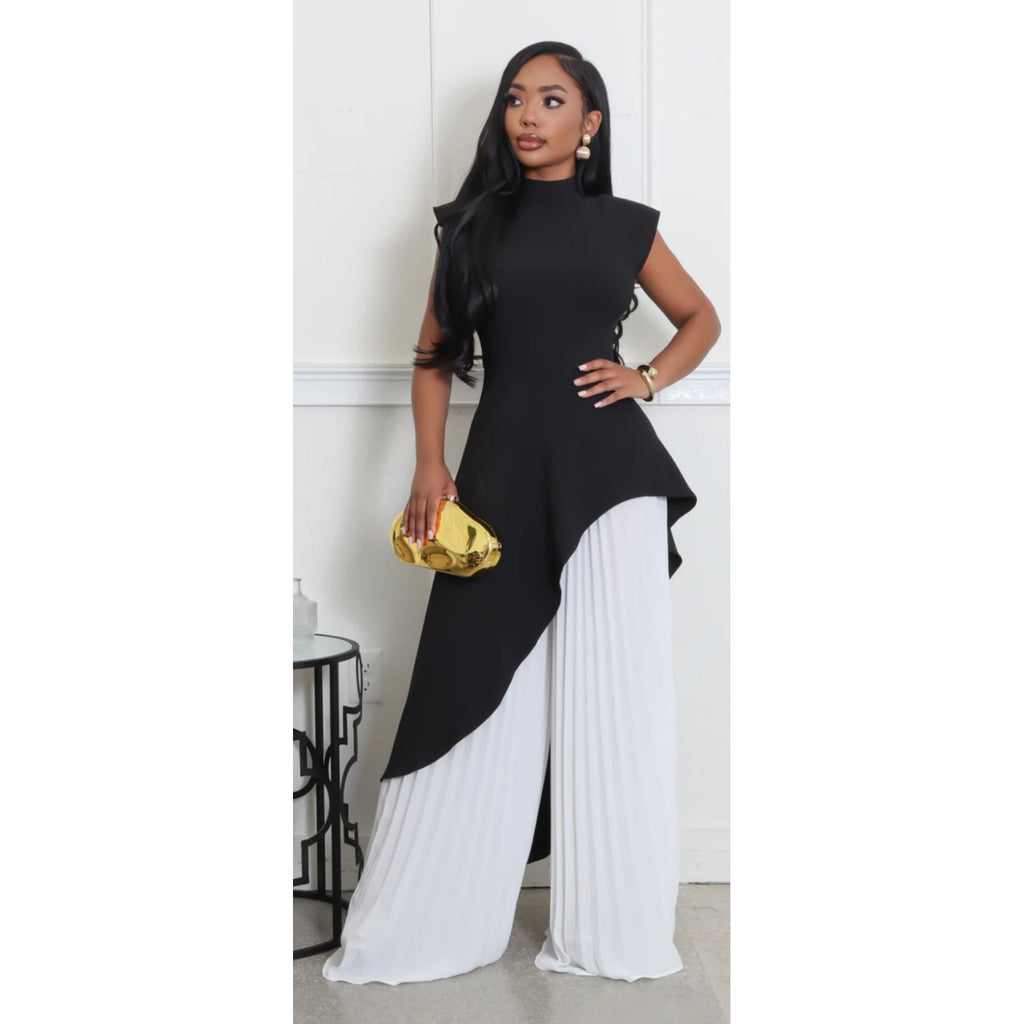 Hold It Pant Set - Black/White
