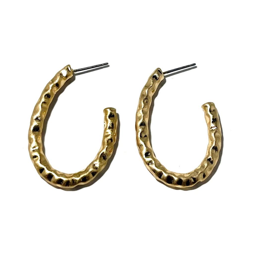 Oval Hammered Earrings