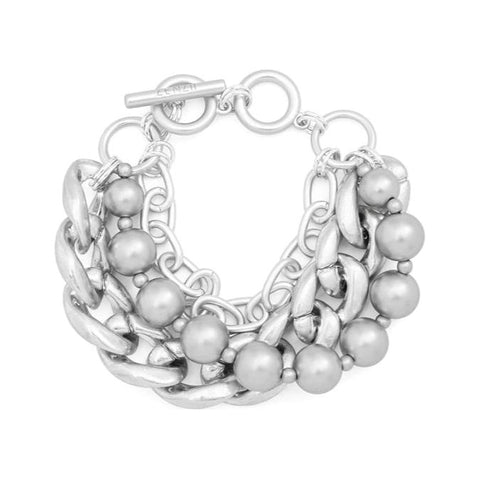 Beaded Bracelet - Silver