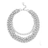 Mixed Media Collar Necklace - Silver