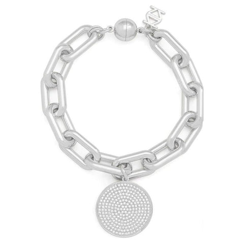 Silver Bracelet with Black Rectangular Stones