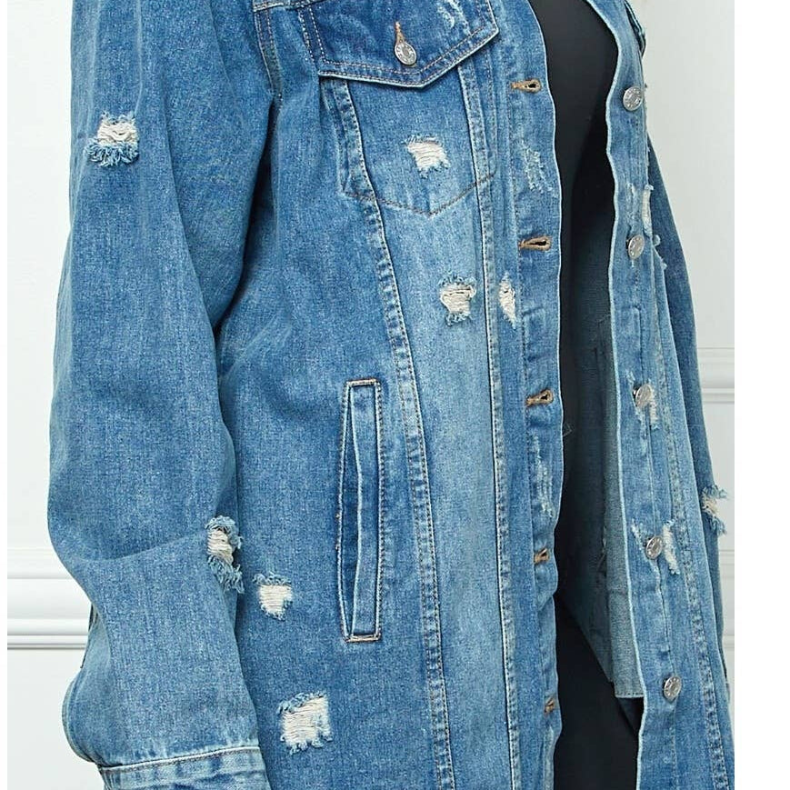 Denim After Dark Longline Coat - Plus