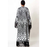 Chevron Chic Fringe Kimono Coat