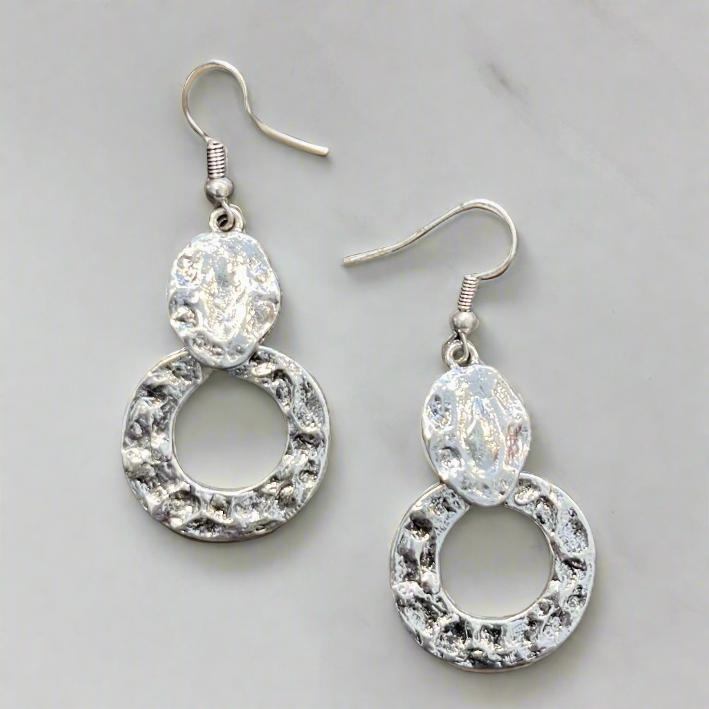 Hammered Drop Earrings