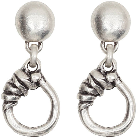 Double Pearl Hoop Earrings - Silver