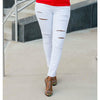 White Sliced Skinny Jeans